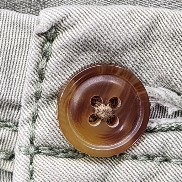 Maurices Pants Womens 15/16 Green Khaki Side Striped Chino Mid Rise Ankle Preppy - Picture 2 of 12